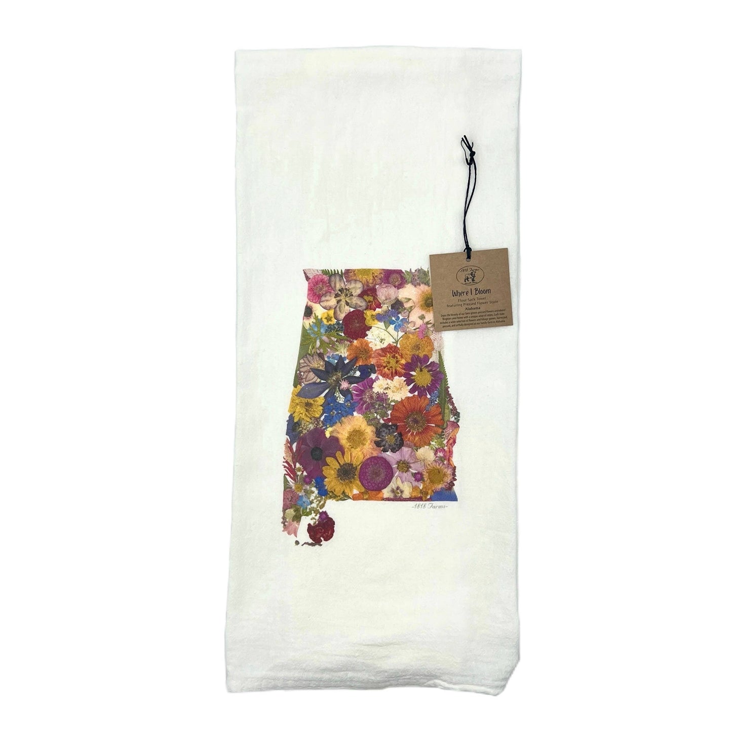 "Where I Bloom" State Flour Sack Towel