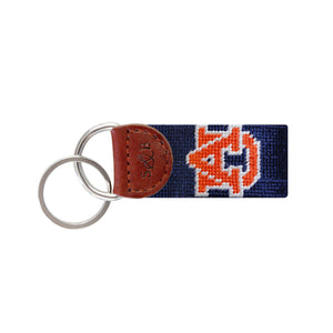 Auburn Dark Navy Handstitched Key Fob