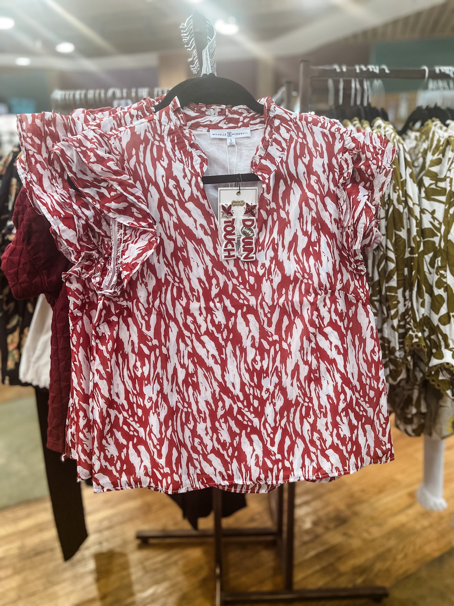 Marley Top - Crimson & White