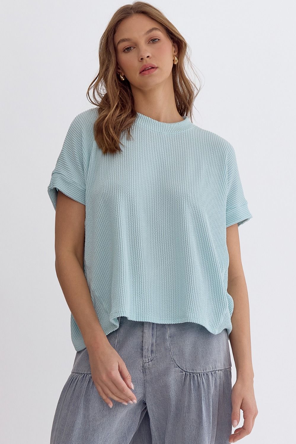 Ribbed Short Sleeve Top