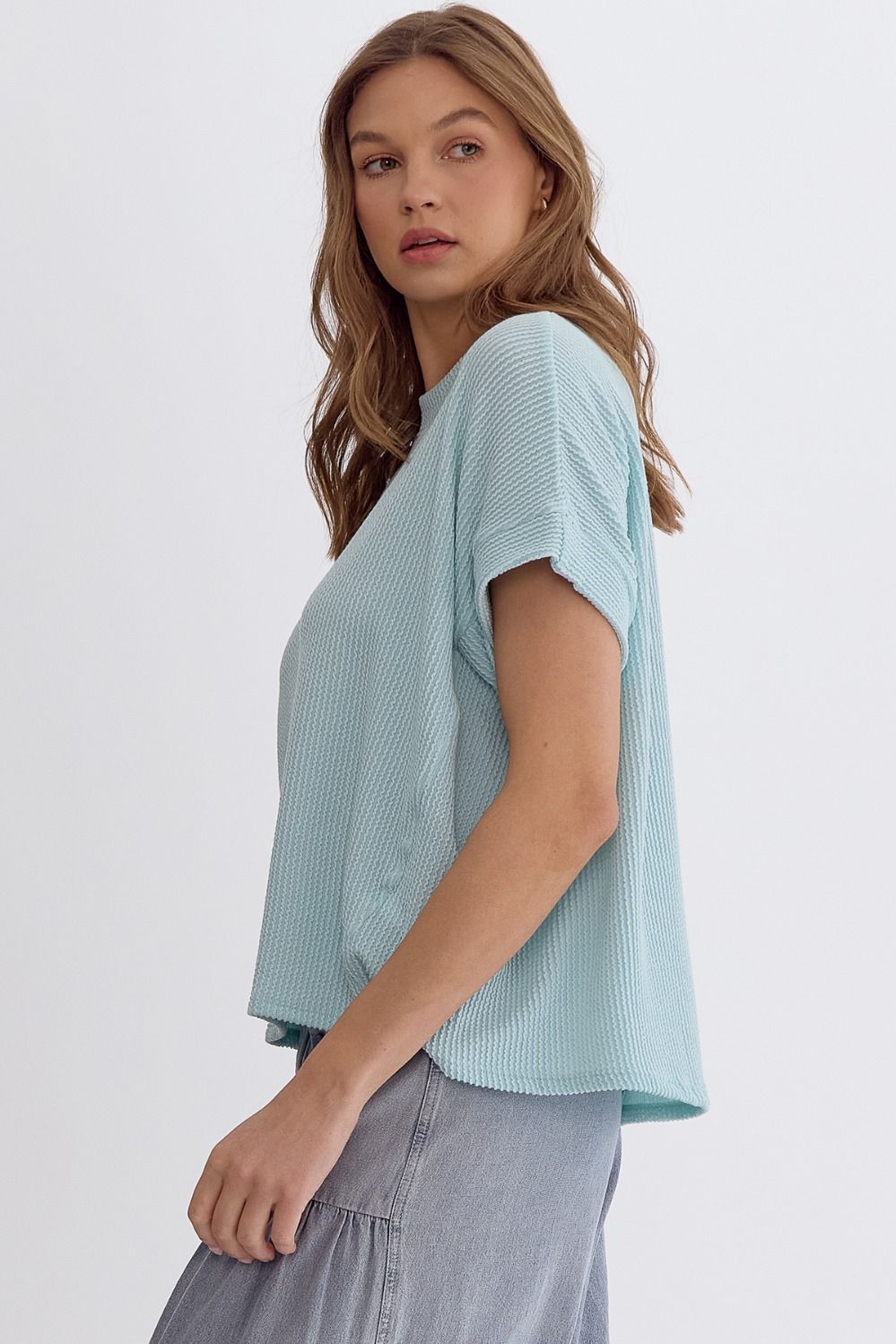 Ribbed Short Sleeve Top