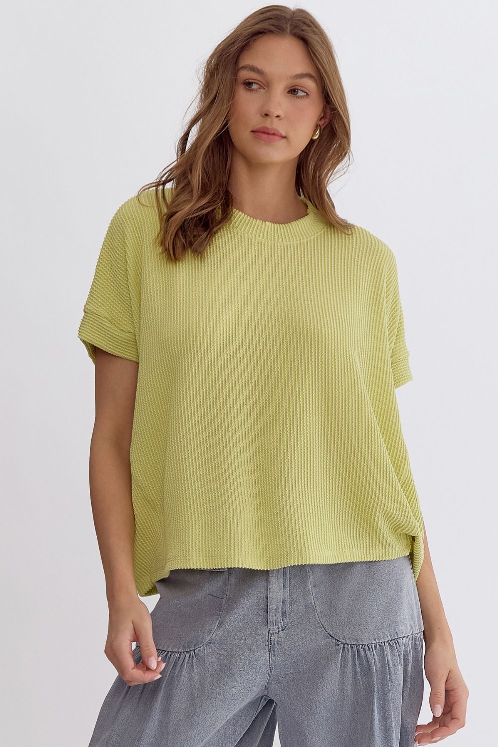 Ribbed Short Sleeve Top