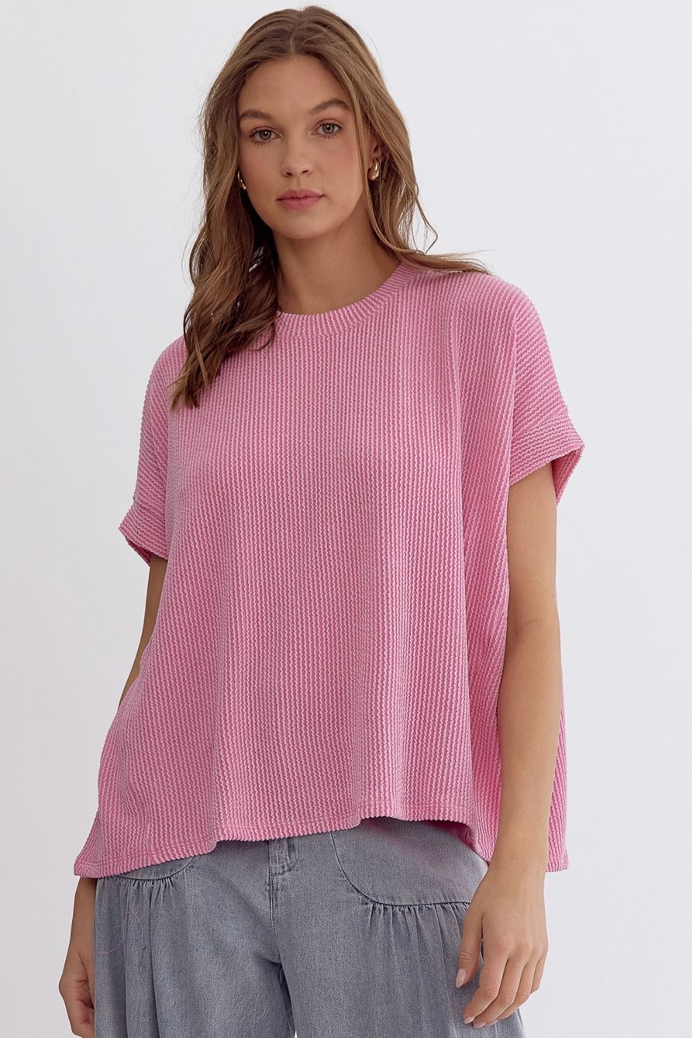 Ribbed Short Sleeve Top