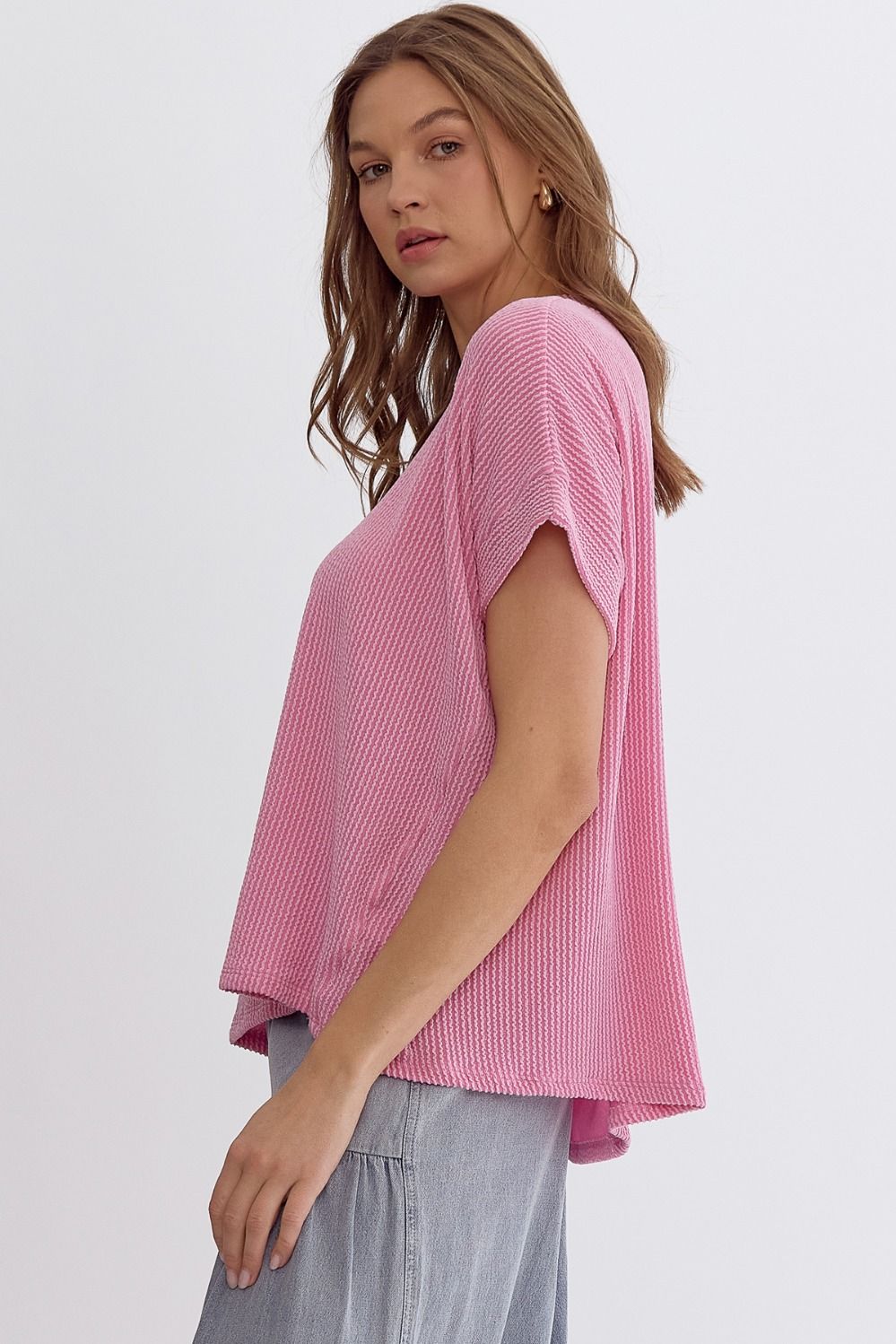 Ribbed Short Sleeve Top