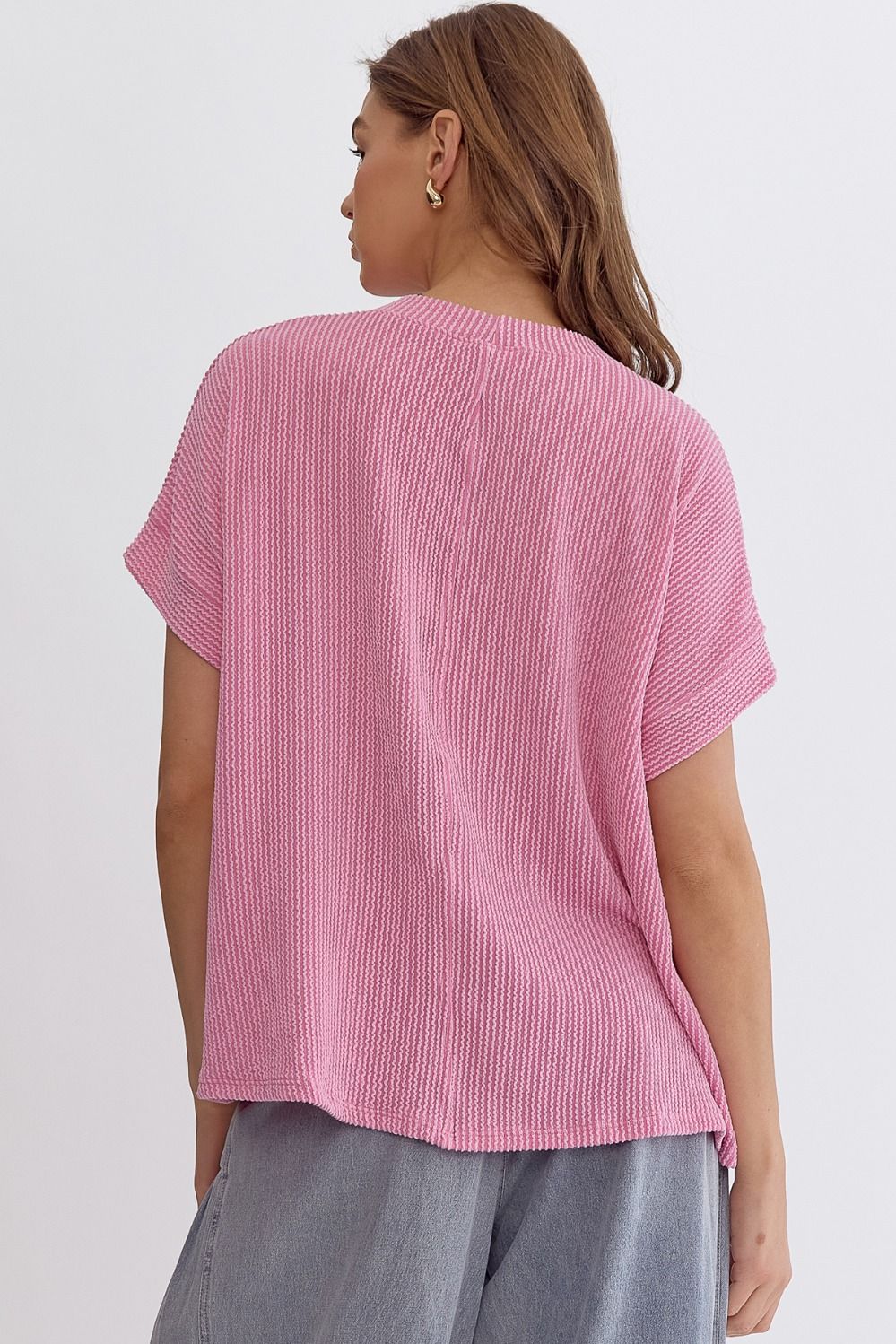 Ribbed Short Sleeve Top