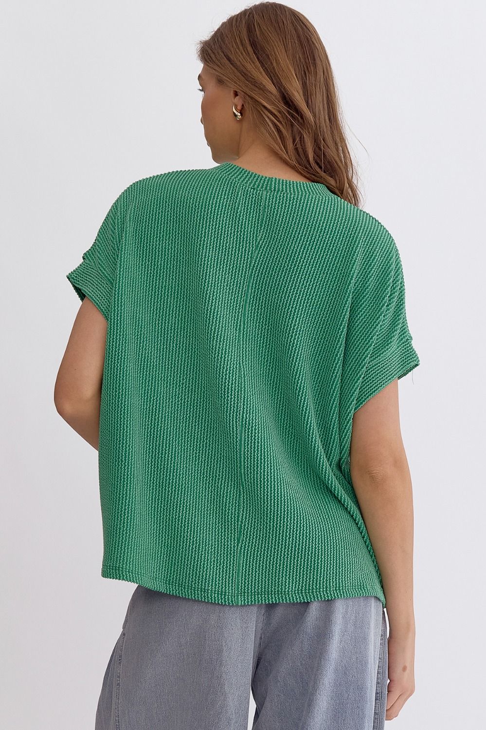 Ribbed Short Sleeve Top