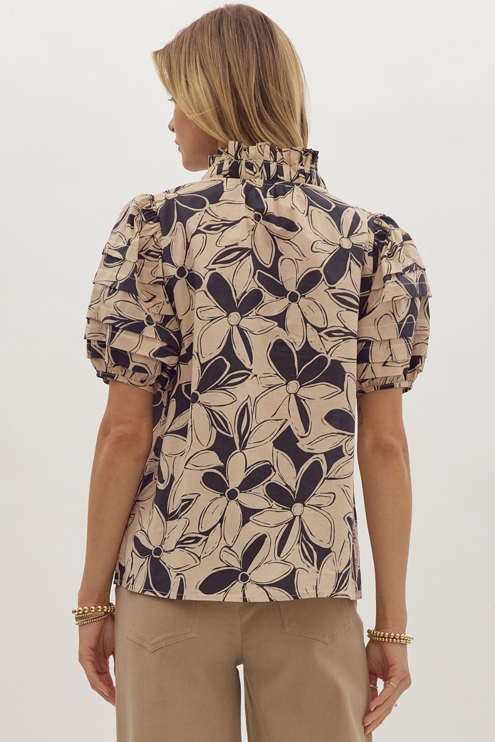 Floral Print V-neck Short Sleeve