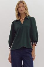 Puff Sleeve Henley Top