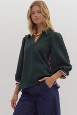 Puff Sleeve Henley Top