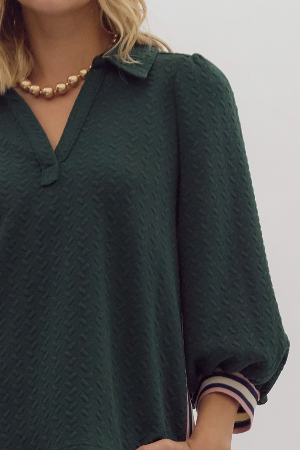 Puff Sleeve Henley Top